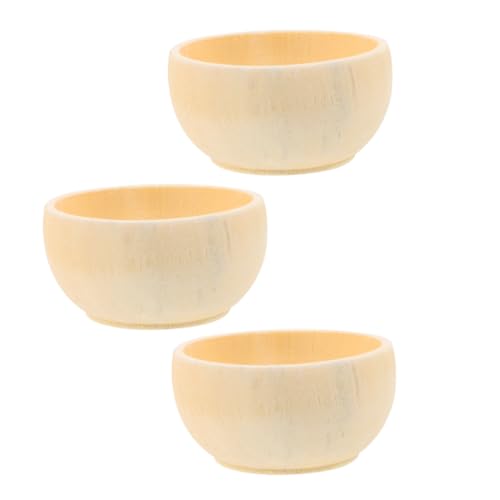 jojofuny 3 Stück Holzschalen In Holzfarbe Heimdekoration Holzschalen Mini Holzschalen Holzschalen Zum Basteln Kleine Schalen Kleine Holzschalen Kleine Holzschale Mini Schale von jojofuny
