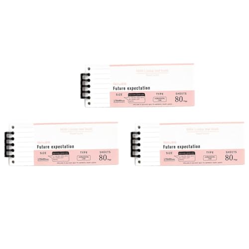 jojofuny 3 Stück Notizbuch mit Losen Blättern Tragbares Notizheft für Planung Notizen und Erinnerungen Hochwertiges Design Rosa mit Karomuster für Schüler und Büro von jojofuny