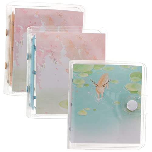 jojofuny 3 Stück PVC Mini Ringbuch Notizbuch mit Abnehmbaren Kreatives Scrapbook für Planung und Tagebuchführung Gemischte Designs von jojofuny