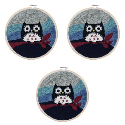 jojofuny 3 Stück Punch Embroidery Set für Anfänger mit Eule Diy Stickmaterialien für Erwachsene Scheren und Zubehör Bastelset für Zuhause jojofuny 3 Stück Punch Embroidery Set für Anfänger mit Eule Diy Stickmaterialien für Erwachsene Scheren und Zubehör Bastelset für Zuhause von jojofuny