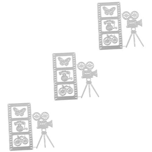 jojofuny 3 Stück Scrapbook Stanzformen selber machen Schneiden Schnitte den Schnitt machen Schrottbuch Metallschablone Stanzformen für Papierhandwerk Kohlenstoffstahl Silver von jojofuny