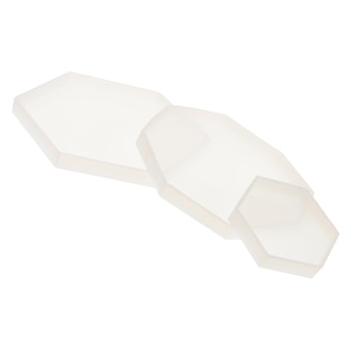 jojofuny 3 Stück Silikon Gießform für Geometrische Untersetzer Diy Tischdeko und Tray Langlebige und Wiederverwendbare Formen für Kunstprojekte von jojofuny