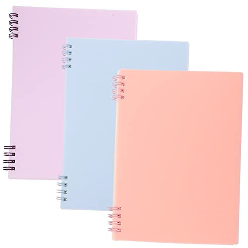 jojofuny 3 Stück Spiral Notizbuch mit Kunststoffcover Format Pastellfarben Blau für Schule und Büro Langlebig und Praktisch für Notizen von jojofuny