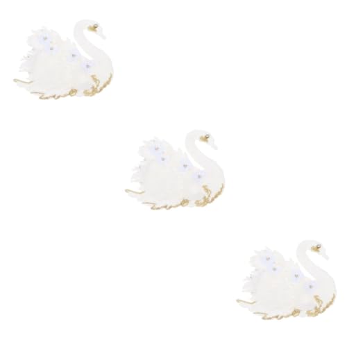 jojofuny 3 Stück Stickerei Aufnäher Stickerei Applikation Applikation Mit Blume Bestickte Aufnäher Nähflicken Schwanenmotiv Zum Aufnähen Für Hochzeiten von jojofuny