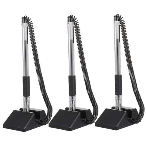 jojofuny 3 Stück Tischhalter Kugelschreiber mit Klebebasis Schwarze Gel Tinten Stifte für Büro Empfang und Bank Stabile Desktop Schreibgeräte ohne Tintenleck für Bürobedarf und jojofuny 3 Stück Tischhalter Kugelschreiber mit Klebebasis Schwarze Gel Tinten Stifte für Büro Empfang und Bank Stabile Desktop Schreibgeräte ohne Tintenleck für Bürobedarf und von jojofuny