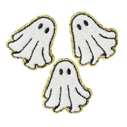 jojofuny 3 Stück Weiße Halloween Bügelbilder mit Gesticktem Applikation Waschfest und Farbecht Selbstklebend für Kleidung Taschen Hüte für DIY Kostümdekoration jojofuny 3 Stück Weiße Halloween Bügelbilder mit Gesticktem Applikation Waschfest und Farbecht Selbstklebend für Kleidung Taschen Hüte für DIY Kostümdekoration von jojofuny