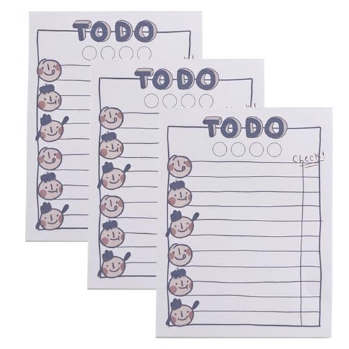 jojofuny 3 Stücke Kleine Süße Notizbücher Tragbare Notizblöcke Kreative Planer und Memo Pads für Büro Schule und Alltag Cartoon Muster von jojofuny