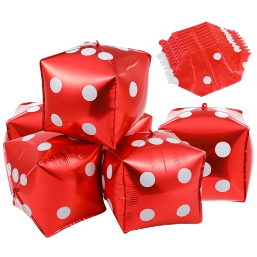 jojofuny 30 StüCk Aufblasbare WüRfel Ballons, Thema Party Deko, Aluminium Folienballons, 12 Zoll Rot, FüR Halloween Und Erwachsene jojofuny 30 StüCk Aufblasbare WüRfel Ballons, Thema Party Deko, Aluminium Folienballons, 12 Zoll Rot, FüR Halloween Und Erwachsene von jojofuny