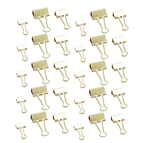jojofuny 30 Stück Binder Clips Set Gold Multifunktionale Büroklammern für Dokumente für Büro Schule und Zuhause Hochwertige Einfaches Design Praktisch und von jojofuny