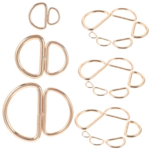 jojofuny 30 Stück D-förmige Schnallen-Hardware-Zubehör Geldbörse Karabinerhaken Feder-D-Ring schlüsselanhänger Schlüsselschnalle Ringschnallen aus Metall D-Ringschnalle Eisen Golden von jojofuny