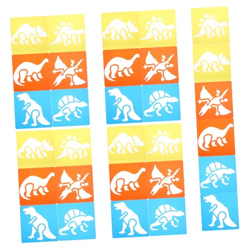 jojofuny 30 Stück Dinosaurier-Zeichnungsvorlage Schablonen ziehen Vorlage für Scrapbooking Tierschablonen Dinosaurier-Schablone Kinderschablonen aus Kunststoff Dinosaurier-Malschablonen pp von jojofuny