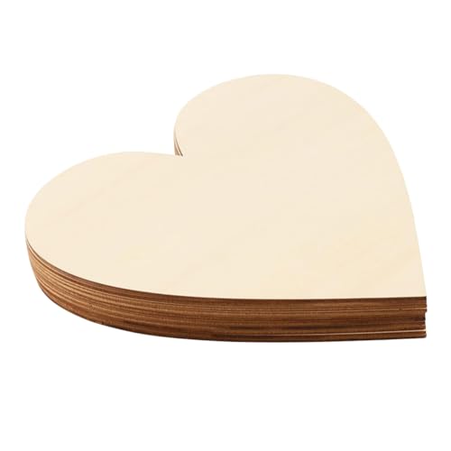 jojofuny 30 Stück Herzförmige Holzspäne Basteln Heimdekoration Valentinstagsholz Runde Und Quadratische Herzen Holzrohlinge Herzförmige Plakette Holz Und Herzen Holzherz Malset von jojofuny