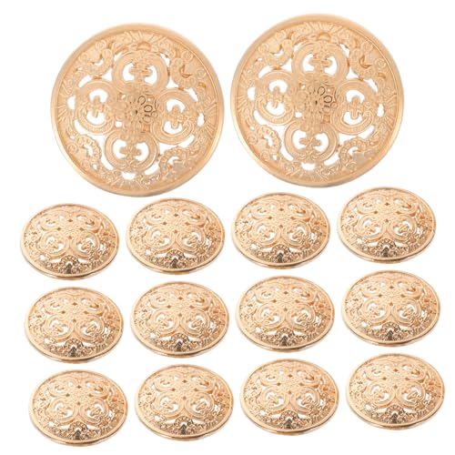 jojofuny 30 Stück Hohle Metallknöpfe Goldfarben DIY Knöpfe für Blazer Jacken Pullover Langlebige Rostfreie Metallknöpfe zum Basteln und Bekleidungsdekorieren von jojofuny