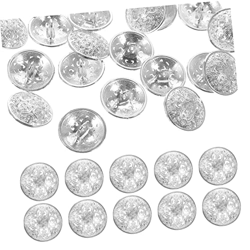 jojofuny 30 Stück Metallknöpfe mit Hohldesign Langlebige DIY Knöpfe zum Annähen für Damenblazer Mäntel Pullover Silberfarbene Druckknöpfe für Kreative Bekleidungsdekoration jojofuny 30 Stück Metallknöpfe mit Hohldesign Langlebige DIY Knöpfe zum Annähen für Damenblazer Mäntel Pullover Silberfarbene Druckknöpfe für Kreative Bekleidungsdekoration von jojofuny