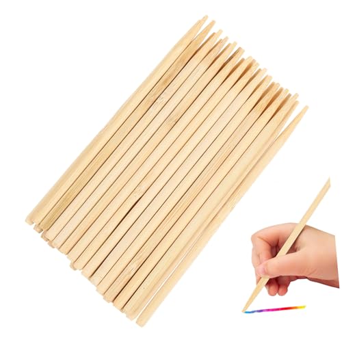 jojofuny 30 Stück Teiliges Bamboo Scratch Drawing Sticks Professionelle Holz kratzstifte für DIY Kunstprojekte Sicher Fein Poliert für Scratch Paper und Kreative Bastelarbeiten von jojofuny