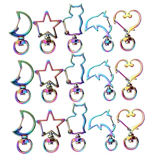 jojofuny 30 Stück Teiliges Bunter Schlüsselanhänger mit Drehbaren Schnapphaken Herz Stern Mond Katze und Delfin für Diy Projekte und Zubehör Rostfrei und Langlebig jojofuny 30 Stück Teiliges Bunter Schlüsselanhänger mit Drehbaren Schnapphaken Herz Stern Mond Katze und Delfin für Diy Projekte und Zubehör Rostfrei und Langlebig von jojofuny
