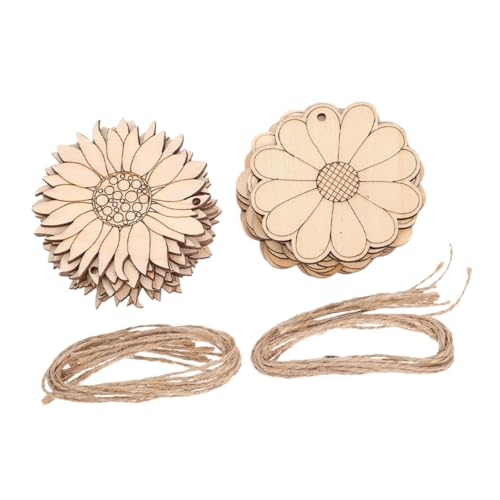 jojofuny 30 Stück Teiliges Holz Sonnenblumen und Kleine Blumen Roh Holzornamente zum Basteln Unvollendete Holzblumen zum Bemalen DIY Dekoration für Herbstfeste Geburtstage Handwerk und von jojofuny