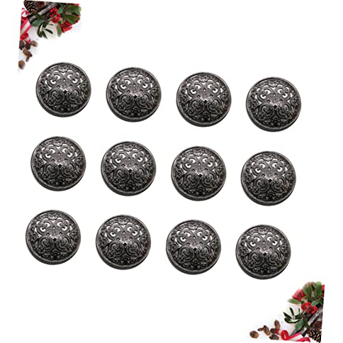 jojofuny 30 Stück Teiliges Metallknöpfe mit Hohldesign Robuste Metallknöpfe für Damenmäntel Strickjacken DIY Nähzubehör Knöpfe zum Annähen Schwarz von jojofuny