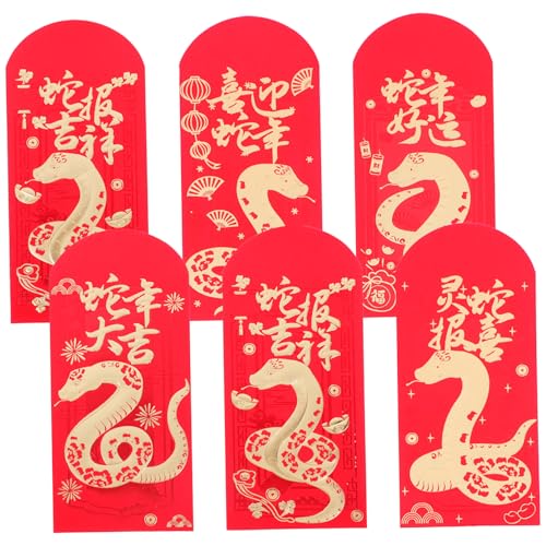 jojofuny 30 Stück Teiliges Rote Umschläge für Chinesisches Neujahr Schlange Jahr Traditionelle Geldumschläge mit Festlichen Mustern für Dekoration Glück und Wohlstand bei Neujahrsfeiern von jojofuny