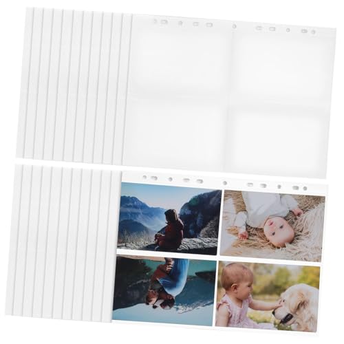 jojofuny 30 Teiliges Sammelkartenhüllen mit Fächern Doppelseitig Transparente PP Karten Schutzhüllen für Ringbuch Effiziente Aufbewahrung und Schutz von Sammelkarten und Fotos von jojofuny