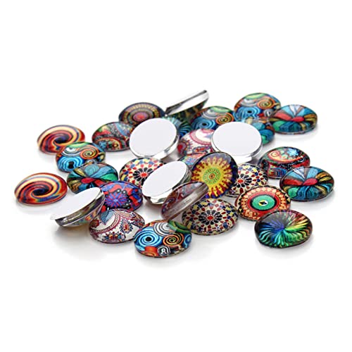 jojofuny 30 Teiliges Schmuckherstellungsset Aus Glasflicken Verbindungsperlen Größe Vintage Zubehör Muster DIY Schmuck Juwelen Zum Basteln DIY Edelsteine Glas Edelsteine ​​Zum von jojofuny