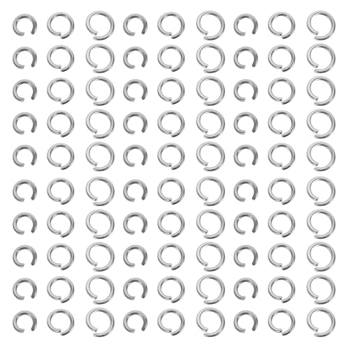 jojofuny 300 Stück Mini offene Sprungringe Schmuckreparatur Zubehör Ohrringe Ersatzteile Kleine Verschlüsse für Halsketten, Armbänder, Anhänger (10mm, 9mm, 8mm) von jojofuny