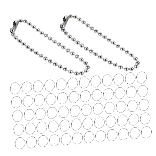 jojofuny 300 Stück Runde Perlenkettenanhänger Schlüsselbundketten machen hängende Preisschildkette kleine Kette zum Aufhängen Ketten zum Basteln Tags Verbindungsketten Eisen Silber von jojofuny