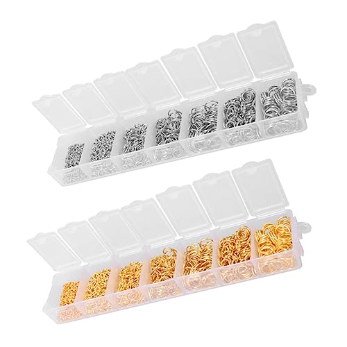 jojofuny 3000 Stück Schmuck Bastel Biegeringe Set Offene Sprungringe für Schmuckherstellung zum Basteln und Reparieren von Armbändern und Ohrringen von jojofuny