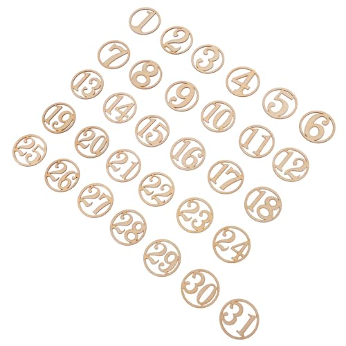 jojofuny 31 Stück Teiliges Unbemalter Holz-zahlenornamente Bemalbare Holzanhänger für Diy-basteleien Kreative Dekoration für Lernen Hochzeit Halloween Weihnachten von jojofuny