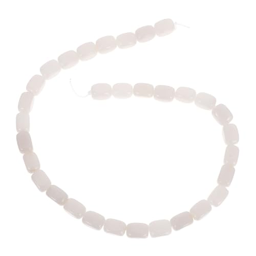 jojofuny 33 Stück Strang Weiße Natürliche Steinwürfel Perlen Mit Geraden Löchern Für DIY Schmuckherstellung Polierte Unregelmäßige Rechteckige Schmuckperlen Für Armbänder Halsketten von jojofuny