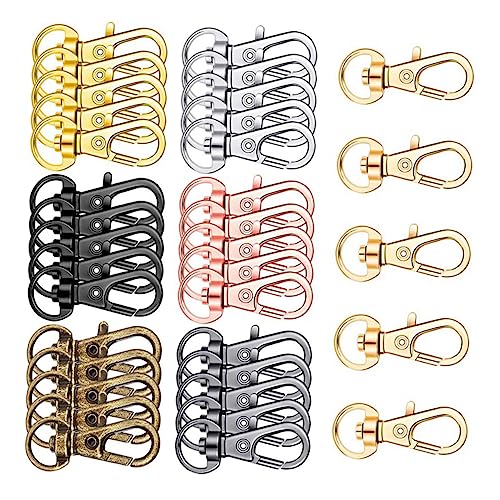 jojofuny 35 Stück Teiliges Drehbarer Karabinerhaken Robuste Lobster Clips für Schlüsselanhänger Taschen und Diy Projekte Drehbar und Langlebig von jojofuny