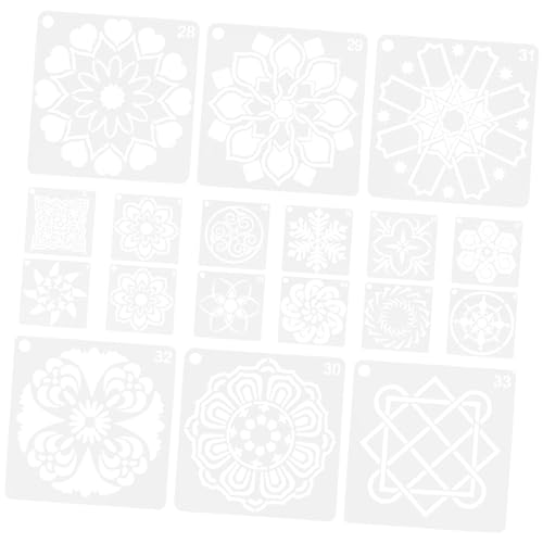 jojofuny 36 Teilige Mandala Malvorlage Wandmalschablonen Zeichenschablonen Bodenschablonen Zum Bemalen Von Böden Schablonen Zum Basteln Wiederverwendbare Mandala Schablone Aus Stoff von jojofuny