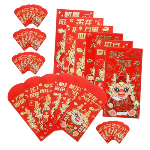 jojofuny 36Stücke Rote Umschläge für Jahr Des Drachen Traditionelle Hong Bao für Chinesisches Neujahr Elegante Geschenktüten mit Drachenmuster für Hochzeiten von jojofuny