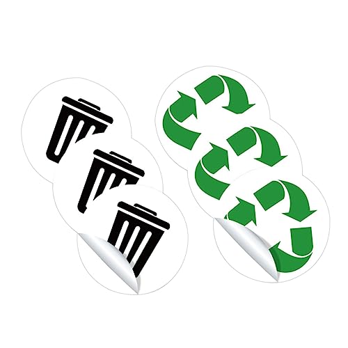 jojofuny 3Sätze Selbstklebende Recyclingaufkleber für Mülltrennung Umweltfreundliche Etiketten für Mülleimer und Container von jojofuny