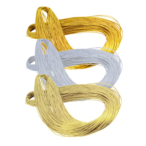 jojofuny 3Stücke Gold Silber Dekorative Kordel Hochwertige DIY Schnur für Schmuckherstellung und Weihnachtsdekoration Elastisches Nylonband Gold Silber und Lichtgold jojofuny 3Stücke Gold Silber Dekorative Kordel Hochwertige DIY Schnur für Schmuckherstellung und Weihnachtsdekoration Elastisches Nylonband Gold Silber und Lichtgold von jojofuny