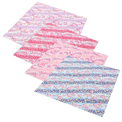 jojofuny 4 Blätter Bedrucktes Tuch Stoffbündel Stickerei Nähen Decke Baumwollstoffe Selber Machen Patchwork-steppstoff Quilt -kits Quiltstoff Quiltvorräte Nähmaterial Patchworkstoff von jojofuny