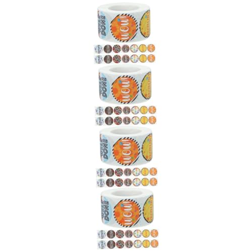 jojofuny 4 Rollen Belohnungsaufkleber Klebstoff Kleinkinder Aufkleber Etiketten Aufkleber Vinyl Farbig Aufkleber Ästhetisch Planer Gemacht Led Kupferplattenaufkleber von jojofuny