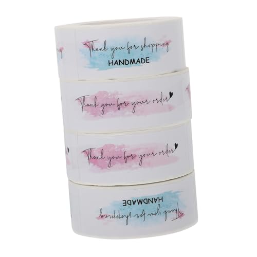 jojofuny 4 Rollen Dankeschön Etiketten Aufkleber Selbstklebend Rundes Verpackungslabel Rosa und Blau Langlebige Dekoration für Versandboxen Geschenktüten Briefumschläge Vielseitig jojofuny 4 Rollen Dankeschön Etiketten Aufkleber Selbstklebend Rundes Verpackungslabel Rosa und Blau Langlebige Dekoration für Versandboxen Geschenktüten Briefumschläge Vielseitig von jojofuny
