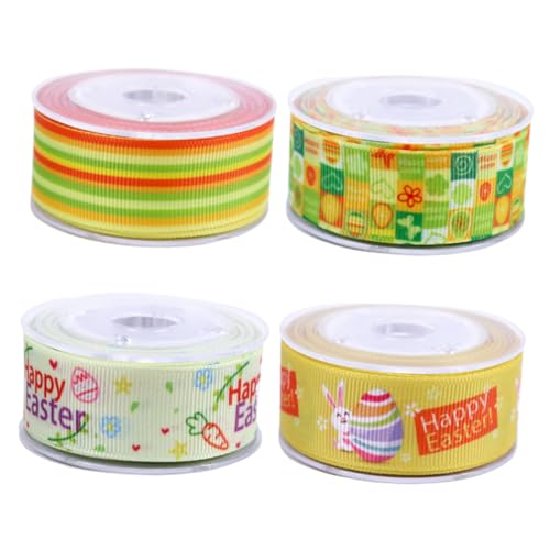 jojofuny 4 Rollen Dekoband Breit und Haarschmuckband DIY Zubehör für Präsentverpackung Blumen und Ballondekoration Frühlingshafte Schleifenbänder jojofuny 4 Rollen Dekoband Breit und Haarschmuckband DIY Zubehör für Präsentverpackung Blumen und Ballondekoration Frühlingshafte Schleifenbänder von jojofuny