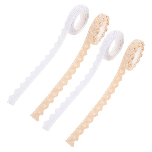 jojofuny 4 Rollen Dekoratives Spitzenband Hochzeitsband Spitzenbordürenband Selbstklebendes Spitzenband Washi Klebeband Masking Tape Geschenkband Masking Lace Tape Dekoratives von jojofuny