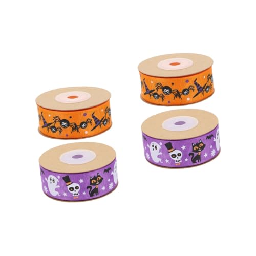 jojofuny 4 Rollen Halloween Dekoband Halloween Schleifenband mit Kürbis und Spinne Muster Vielseitig für Geschenkverpackung Basteln Kränze Partydeko und DIY Bastelbedarf jojofuny 4 Rollen Halloween Dekoband Halloween Schleifenband mit Kürbis und Spinne Muster Vielseitig für Geschenkverpackung Basteln Kränze Partydeko und DIY Bastelbedarf von jojofuny