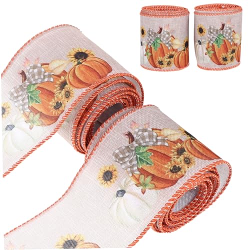 jojofuny 4 Rollen Herbst Deko Geschenkband Kürbis Chrysantheme Motiv DIY Schleifenband Material für Geschenkverpackung Langlebiges Flexibles Bastelband für Erntedankfest und Herbstdeko jojofuny 4 Rollen Herbst Deko Geschenkband Kürbis Chrysantheme Motiv DIY Schleifenband Material für Geschenkverpackung Langlebiges Flexibles Bastelband für Erntedankfest und Herbstdeko von jojofuny