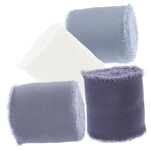 jojofuny 4 Rollen Schleifenband Chiffon Geschenkband für Hochzeit Dekoration Stabile Langlebige Bänder in Blau und Weißtönen Rolle für Geschenkverpackung Blumenstrauß und DIY Bastelprojekte jojofuny 4 Rollen Schleifenband Chiffon Geschenkband für Hochzeit Dekoration Stabile Langlebige Bänder in Blau und Weißtönen Rolle für Geschenkverpackung Blumenstrauß und DIY Bastelprojekte von jojofuny