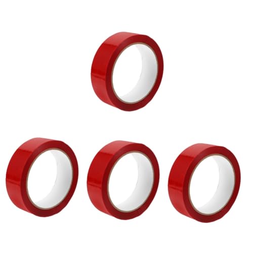 jojofuny 4 Rollen Sicherheitsband manipulationssicheres Klebeband farbig doppelseitiges Klebeband strapazierfähig Dichtungsband offensichtlich Wickelband Manipulationsband das Haustier rot von jojofuny