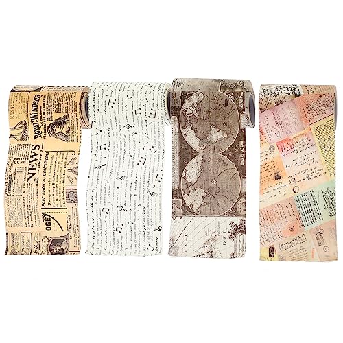 jojofuny 4 Rollen Vintage Washi Tapes Dekorative Diy Klebebänder für Scrapbooking Handwerk und Journaling pro Vielseitig und Einfach zu Verwenden jojofuny 4 Rollen Vintage Washi Tapes Dekorative Diy Klebebänder für Scrapbooking Handwerk und Journaling pro Vielseitig und Einfach zu Verwenden von jojofuny