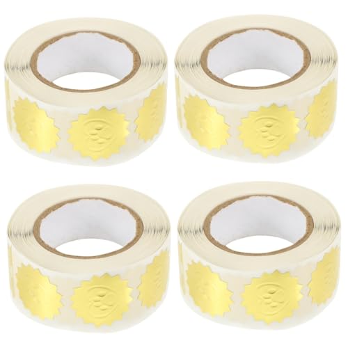 jojofuny 4 Rollen Wasserdichtes Logo -tag Aufkleber Für Adressetiketten Briefversorgung Geschenkaufkleber Für Den Haushalt Multifunktions-siegelaufkleber Golden jojofuny 4 Rollen Wasserdichtes Logo -tag Aufkleber Für Adressetiketten Briefversorgung Geschenkaufkleber Für Den Haushalt Multifunktions-siegelaufkleber Golden von jojofuny