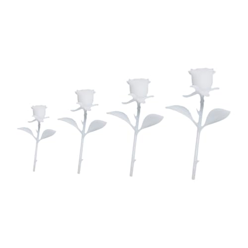 jojofuny 4 STÜCKE Teiliges DIY Mini Rosenmodell aus Kristall Harz Handgefertigte Resin Ornament Langlebig und Kreativ für Bastelprojekte und Heimdekoration von jojofuny
