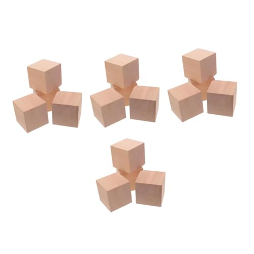 jojofuny 4 Sätze Blöcke Holzdekoration Holzhandwerk Gebäude Name Planke Farbig Malerei Konstruktionsspielzeug Unvollendet Unfertige Leere Holzklötze Holzblock Holzwürfel 4 Stück * 4 von jojofuny