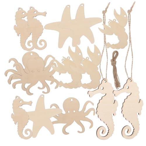 jojofuny 4 Sätze DIY Holzscheiben Meeres Tiere Holz Figuren für Bastelprojekte Unvollendete Holzschnittteile zum Bemalen Dekoration und Freizeitgestaltung jojofuny 4 Sätze DIY Holzscheiben Meeres Tiere Holz Figuren für Bastelprojekte Unvollendete Holzschnittteile zum Bemalen Dekoration und Freizeitgestaltung von jojofuny