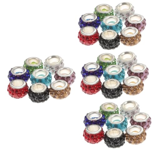 jojofuny 4 Sätze Diy Bastelperlen Polymer Clay Schmuckperlen Weiß Helllila Schwarz Kristallgelb Hellgrün Rot Für Armband Und Halskettenherstellung 80 Stück * 4 von jojofuny